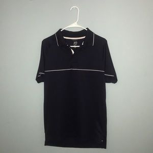 Small Men’s Black Athletic Polo with Stripe